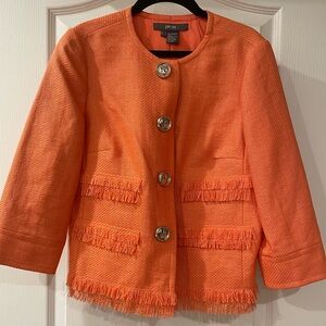 Per se 3/4 sleeve fringe jacket blazer size 4